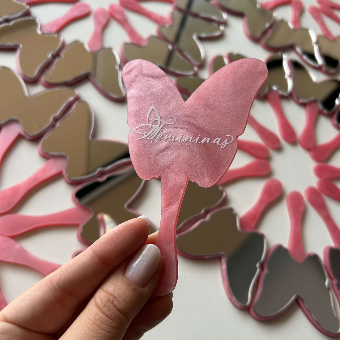 Mini espelho borboleta