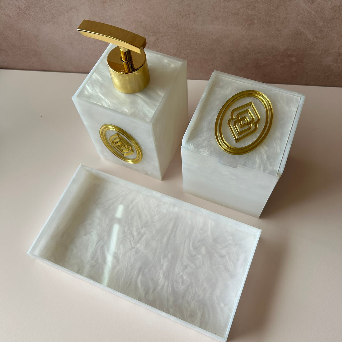 Kit lavabo SABONETEIRA + POTINHO + BANDEJA