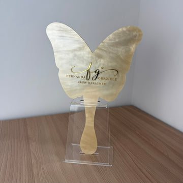 Espelho de Mão Borboleta Duplo com Suporte