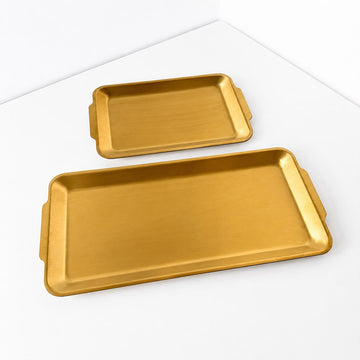 Bandeja Inox Retangular - Kit com 2