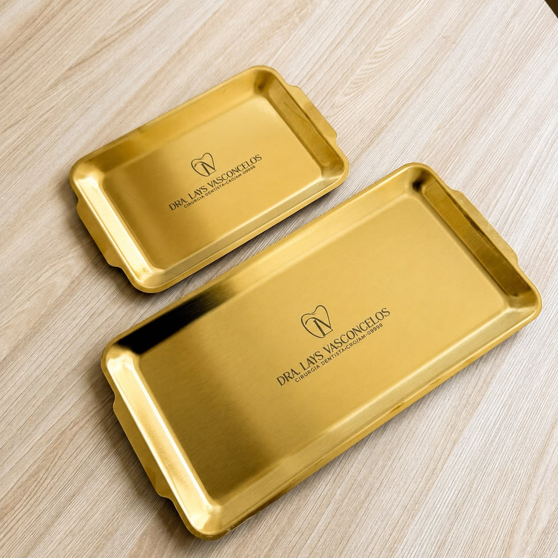 Bandeja Inox Retangular - Kit com 2