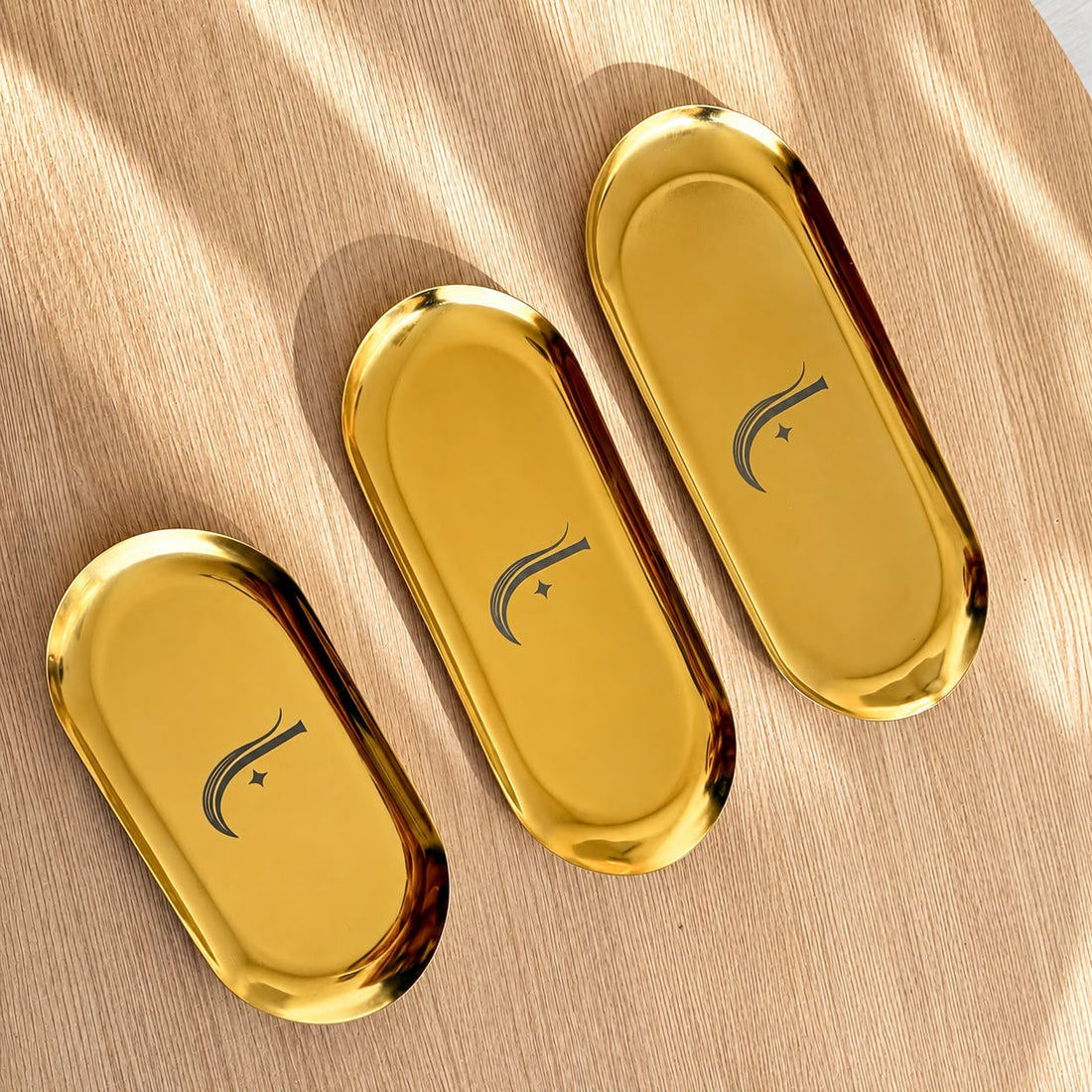 Bandeja Inox Oval - Kit com 3
